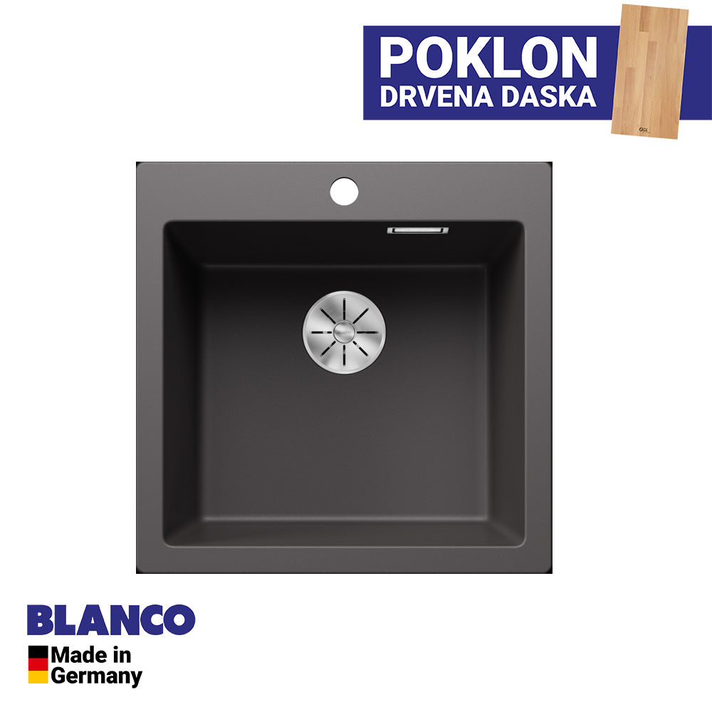 Granitna sudopera Blanco Silgranit PLEON 5 + drvena daska - 515x510x220
