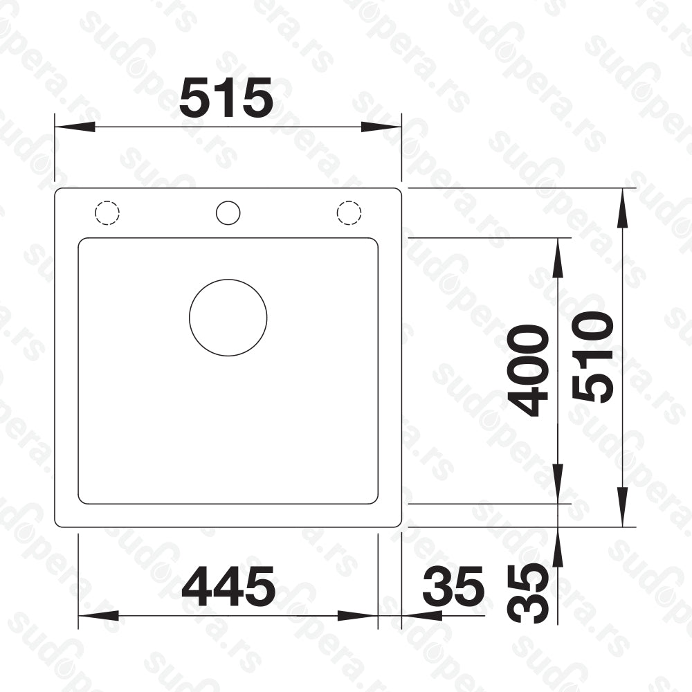 Granitna sudopera Blanco Silgranit PLEON 5 + drvena daska - 515x510x220