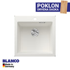 Granitna sudopera Blanco Silgranit PLEON 5 + drvena daska - 515x510x220