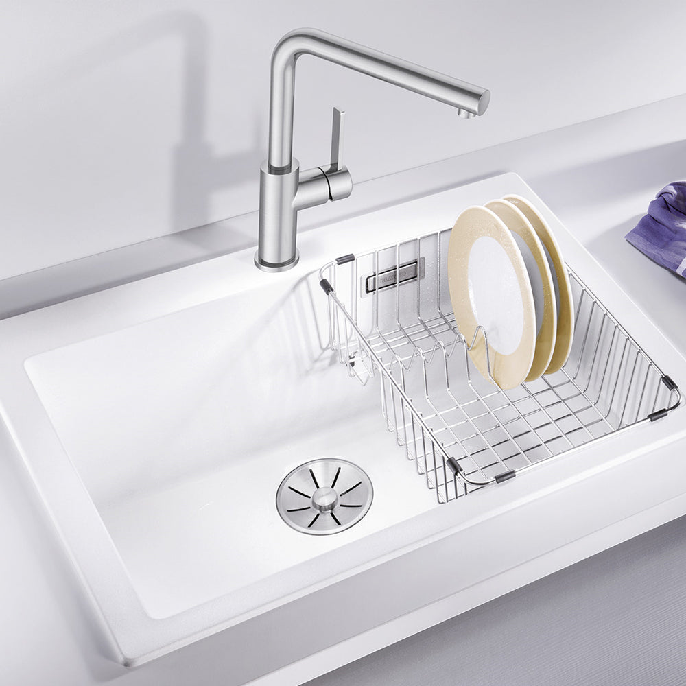 Granitna sudopera Blanco Silgranit PLEON 6 + drvena daska - 615x510x220