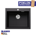 Granitna sudopera Blanco Silgranit PLEON 6 + drvena daska - 615x510x220