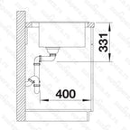 Granitna sudopera Blanco Silgranit PLEON 6 + drvena daska - 615x510x220