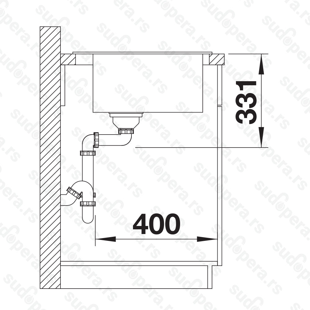 Granitna sudopera Blanco Silgranit PLEON 6 + drvena daska - 615x510x220