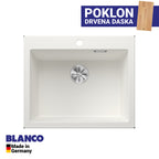 Granitna sudopera Blanco Silgranit PLEON 6 + drvena daska - 615x510x220
