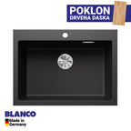 Granitna sudopera Blanco Silgranit PLEON 8 + drvena daska - 700x510x220