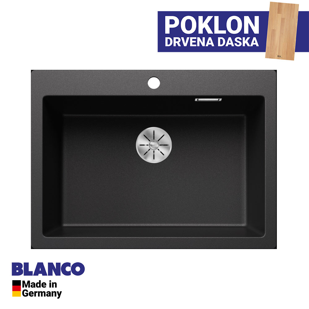Granitna sudopera Blanco Silgranit PLEON 8 + drvena daska - 700x510x220