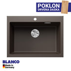 Granitna sudopera Blanco Silgranit PLEON 8 + drvena daska - 700x510x220