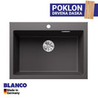 Granitna sudopera Blanco Silgranit PLEON 8 + drvena daska - 700x510x220