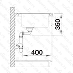 Granitna sudopera Blanco Silgranit PLEON 8 + drvena daska - 700x510x220
