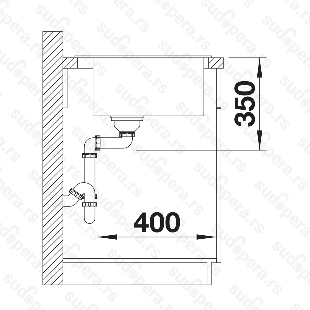 Granitna sudopera Blanco Silgranit PLEON 8 + drvena daska - 700x510x220