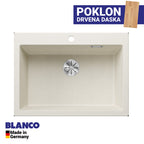 Granitna sudopera Blanco Silgranit PLEON 8 + drvena daska - 700x510x220