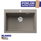 Granitna sudopera Blanco Silgranit PLEON 8 + drvena daska - 700x510x220