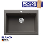 Granitna sudopera Blanco Silgranit PLEON 8 + drvena daska - 700x510x220