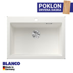 Granitna sudopera Blanco Silgranit PLEON 8 + drvena daska - 700x510x220