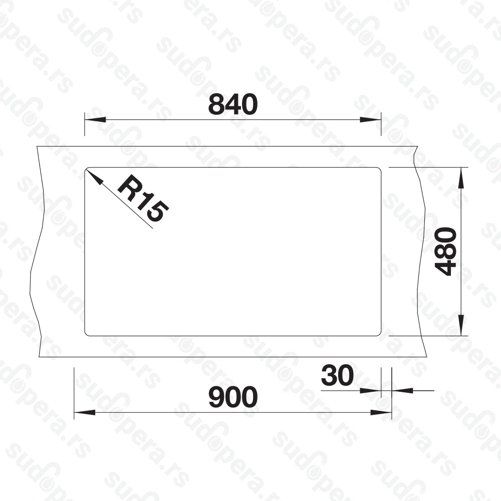 Granitna sudopera Blanco Silgranit PLEON 9 + drvena daska - 860x500x220