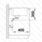 Granitna sudopera Blanco Silgranit PLEON 9 + drvena daska - 860x500x220