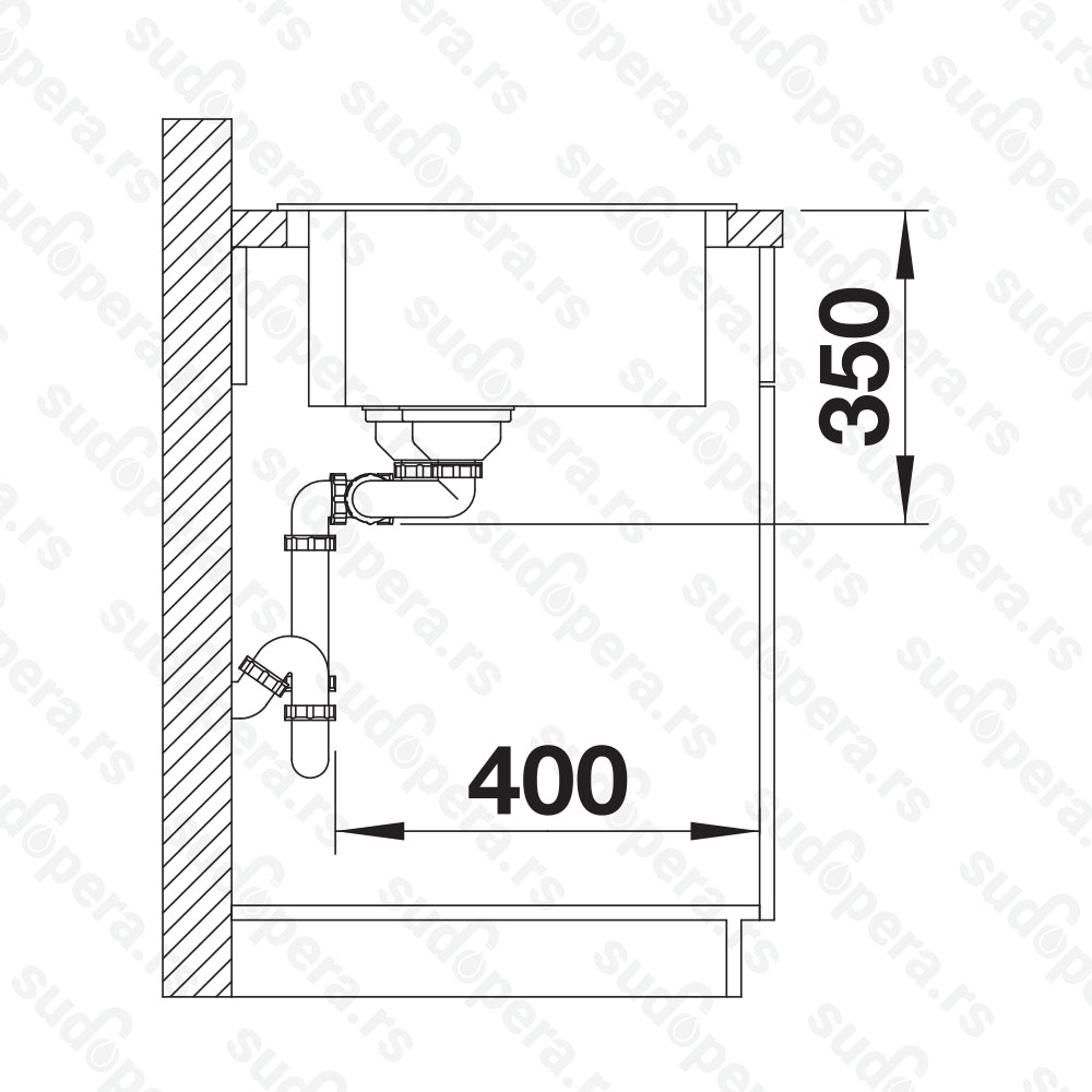 Granitna sudopera Blanco Silgranit PLEON 9 + drvena daska - 860x500x220