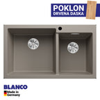 Granitna sudopera Blanco Silgranit PLEON 9 + drvena daska - 860x500x220
