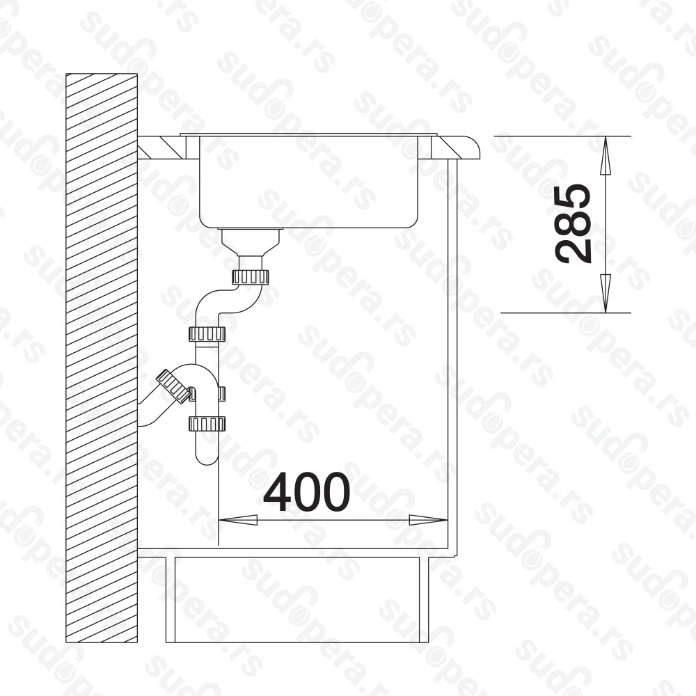 Granitna sudopera Blanco Silgranit RONDO 45 + drvena daska - fi450x165