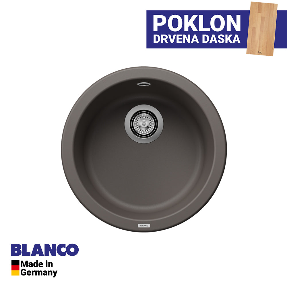 Granitna sudopera Blanco Silgranit RONDO 45 + drvena daska - fi450x165