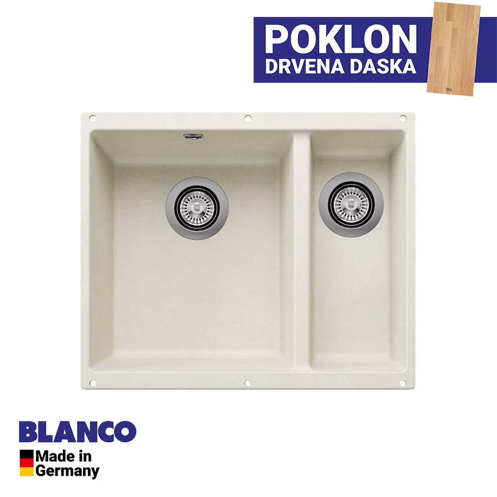 Granitna sudopera Blanco Silgranit ROTAN 340/160-U + drvena daska - 525x400x190