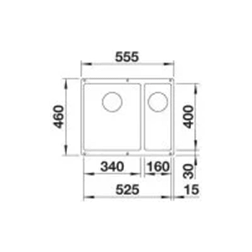 Granitna sudopera Blanco Silgranit ROTAN 340/160-U + drvena daska - 525x400x190