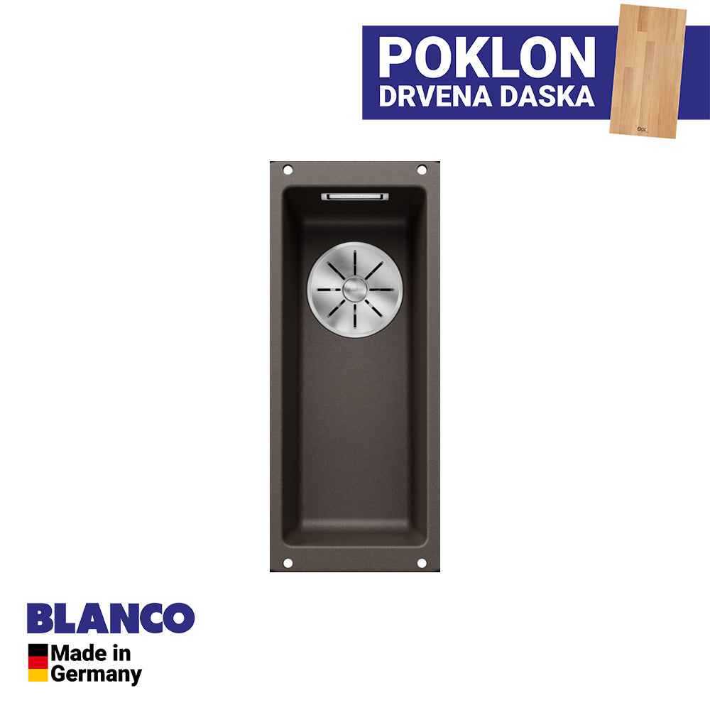 Granitna sudopera Blanco Silgranit SUBLINE 160-U + drvena daska - 160x400x130