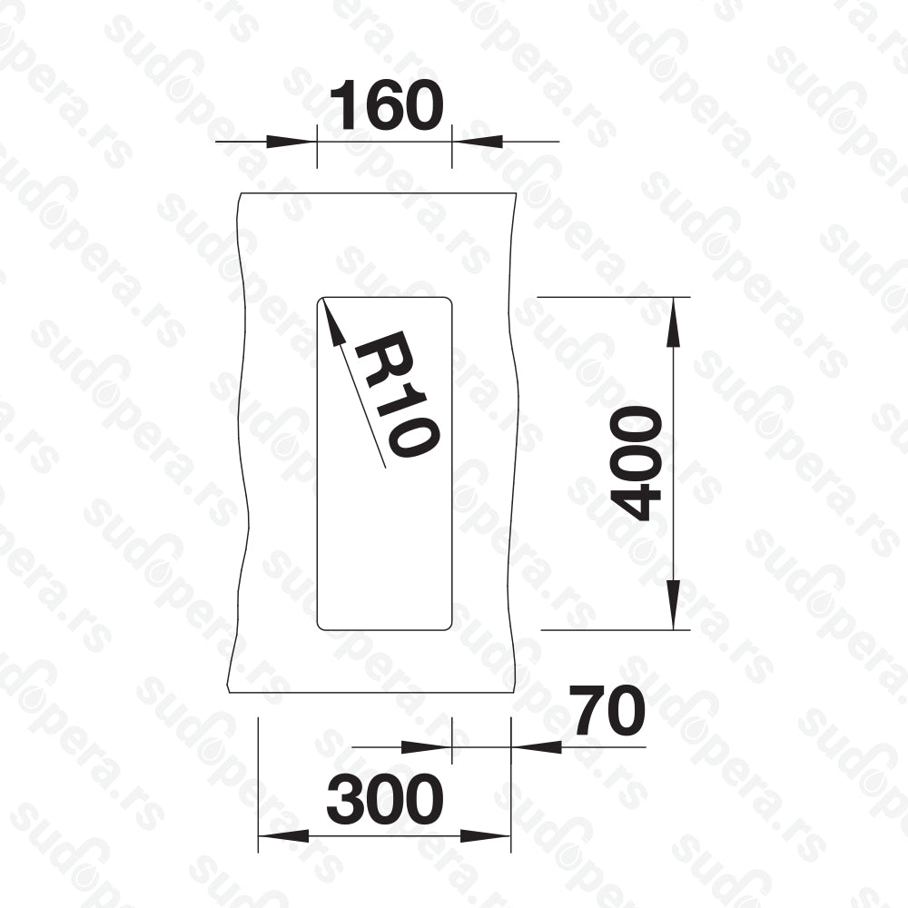 Granitna sudopera Blanco Silgranit SUBLINE 160-U + drvena daska - 160x400x130