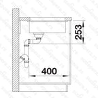 Granitna sudopera Blanco Silgranit SUBLINE 160-U + drvena daska - 160x400x130