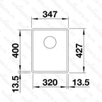 Granitna sudopera Blanco Silgranit SUBLINE 320-F + drvena daska - 347x427x190