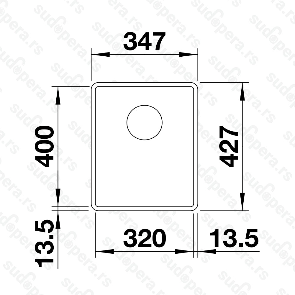 Granitna sudopera Blanco Silgranit SUBLINE 320-F + drvena daska - 347x427x190