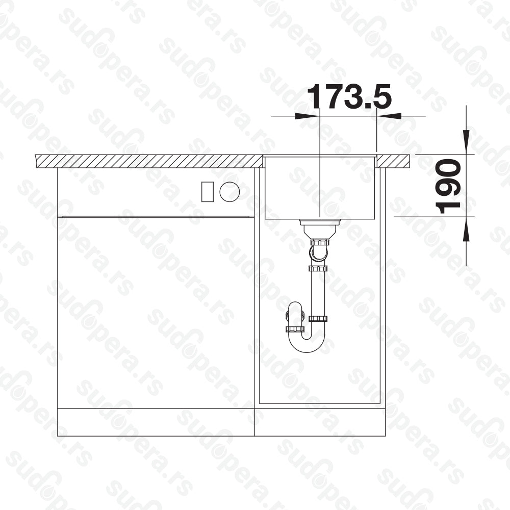 Granitna sudopera Blanco Silgranit SUBLINE 320-F + drvena daska - 347x427x190