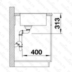 Granitna sudopera Blanco Silgranit SUBLINE 320-F + drvena daska - 347x427x190