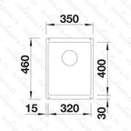 Granitna sudopera Blanco Silgranit SUBLINE 320-U + drvena daska - 320x400x190