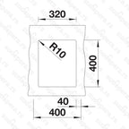 Granitna sudopera Blanco Silgranit SUBLINE 320-U + drvena daska - 320x400x190