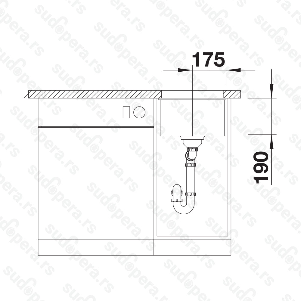 Granitna sudopera Blanco Silgranit SUBLINE 320-U + drvena daska - 320x400x190
