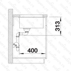 Granitna sudopera Blanco Silgranit SUBLINE 320-U + drvena daska - 320x400x190