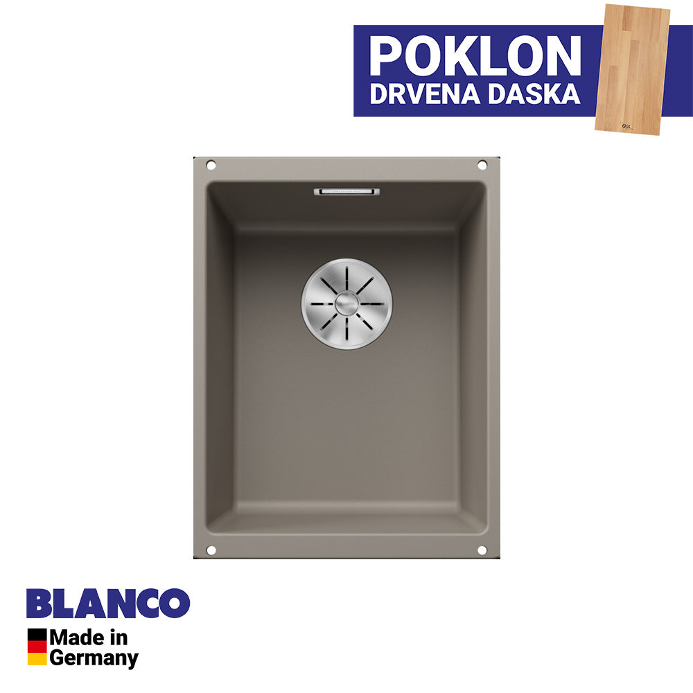 Granitna sudopera Blanco Silgranit SUBLINE 320-U + drvena daska - 320x400x190