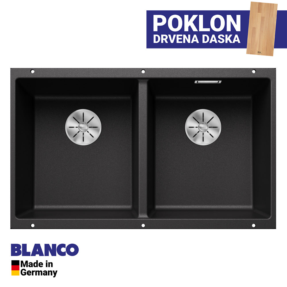 Granitna sudopera Blanco Silgranit SUBLINE 350/350-U + drvena daska - 725x400x200