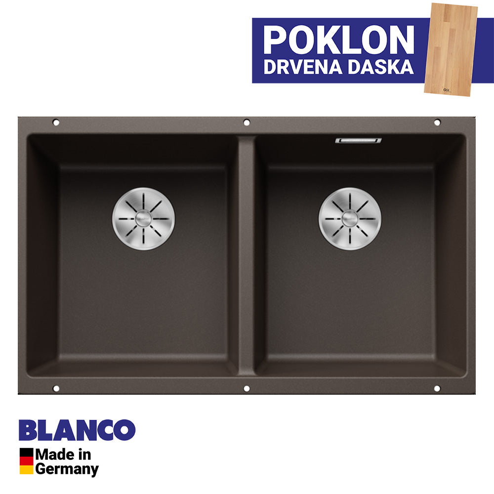 Granitna sudopera Blanco Silgranit SUBLINE 350/350-U + drvena daska - 725x400x200