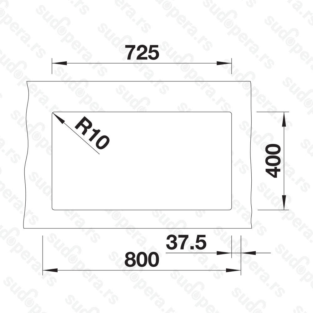 Granitna sudopera Blanco Silgranit SUBLINE 350/350-U + drvena daska - 725x400x200