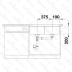 Granitna sudopera Blanco Silgranit SUBLINE 350/350-U + drvena daska - 725x400x200