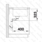 Granitna sudopera Blanco Silgranit SUBLINE 350/350-U + drvena daska - 725x400x200