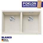 Granitna sudopera Blanco Silgranit SUBLINE 350/350-U + drvena daska - 725x400x200
