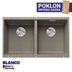 Granitna sudopera Blanco Silgranit SUBLINE 350/350-U + drvena daska - 725x400x200