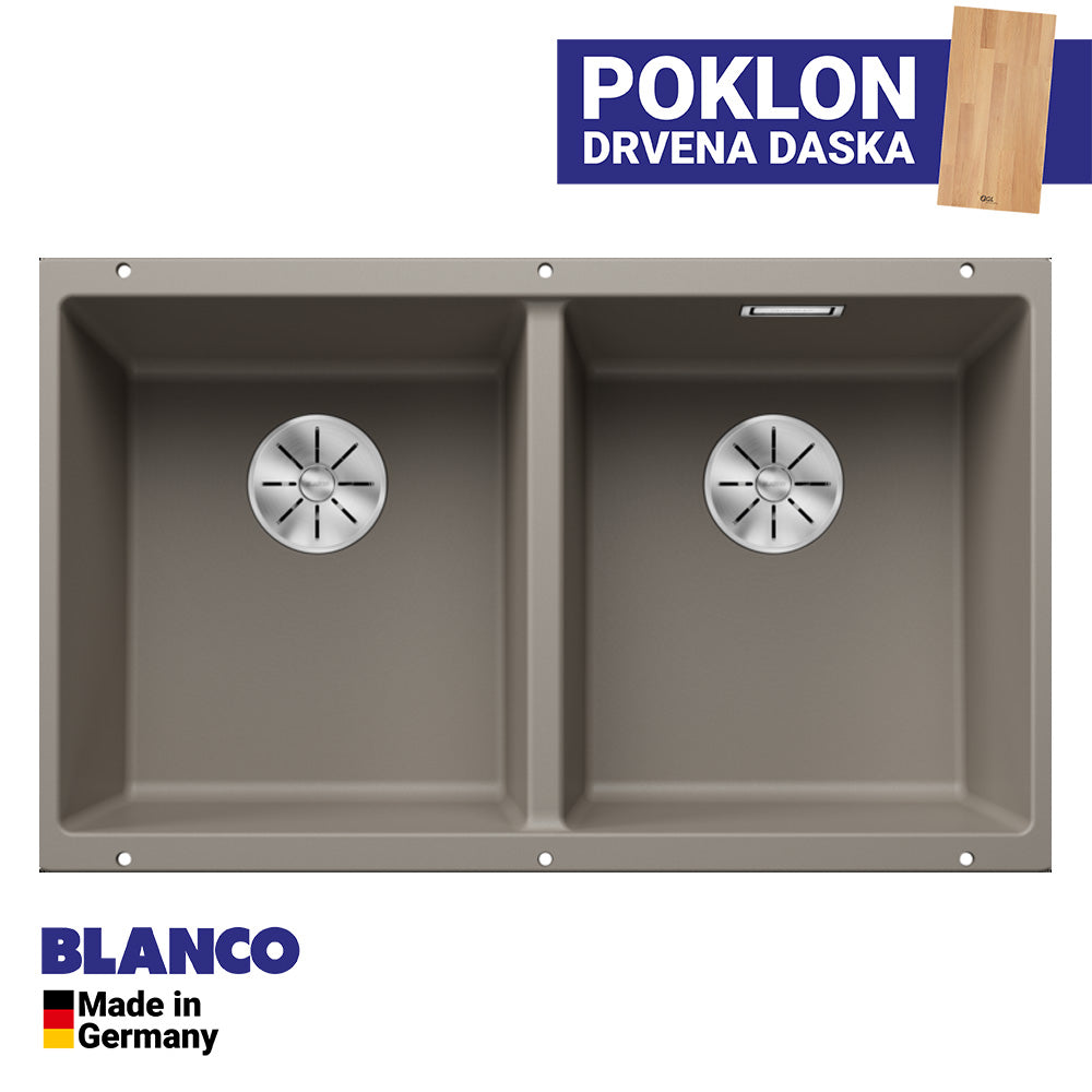 Granitna sudopera Blanco Silgranit SUBLINE 350/350-U + drvena daska - 725x400x200