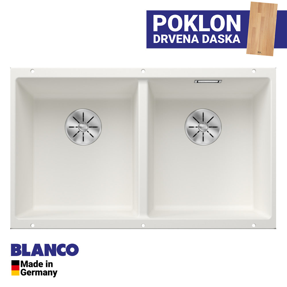 Granitna sudopera Blanco Silgranit SUBLINE 350/350-U + drvena daska - 725x400x200