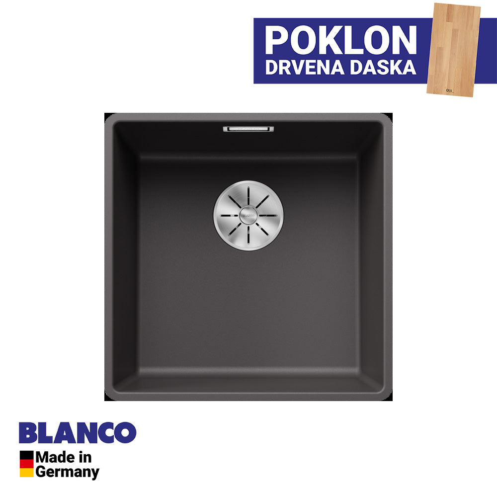 Granitna sudopera Blanco Silgranit SUBLINE 400-F + drvena daska - 427x427x190