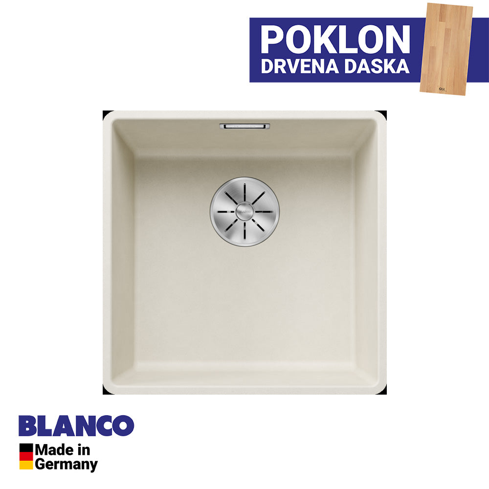 Granitna sudopera Blanco Silgranit SUBLINE 400-F + drvena daska - 427x427x190