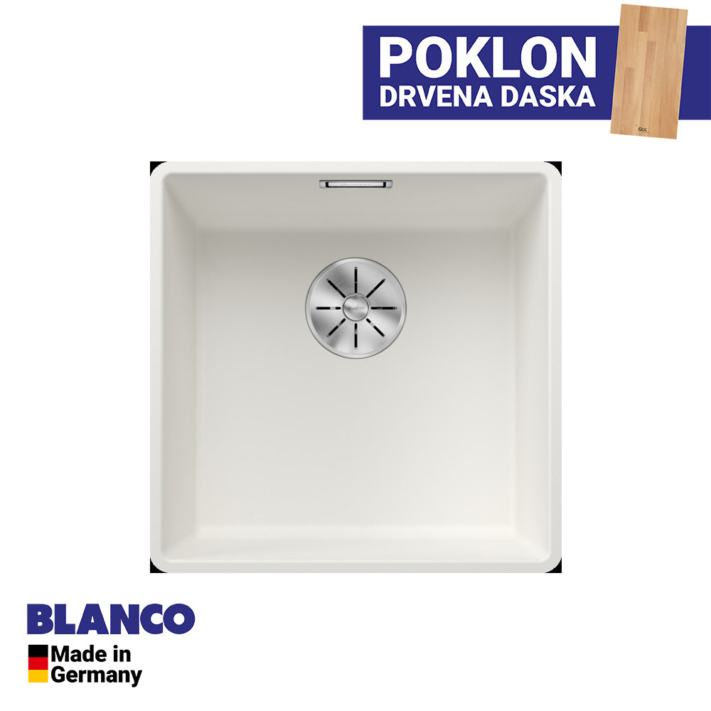 Granitna sudopera Blanco Silgranit SUBLINE 400-F + drvena daska - 427x427x190